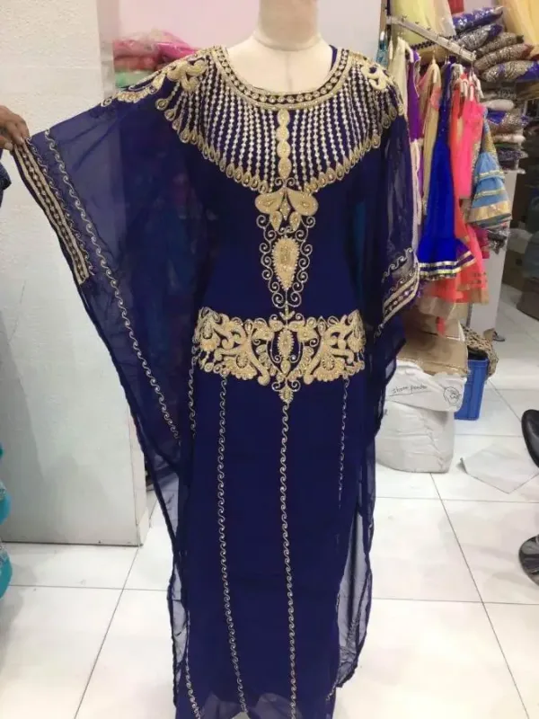 Picture of Radhe Designer Blue Cotton Kaftan Dress for Women - F1691