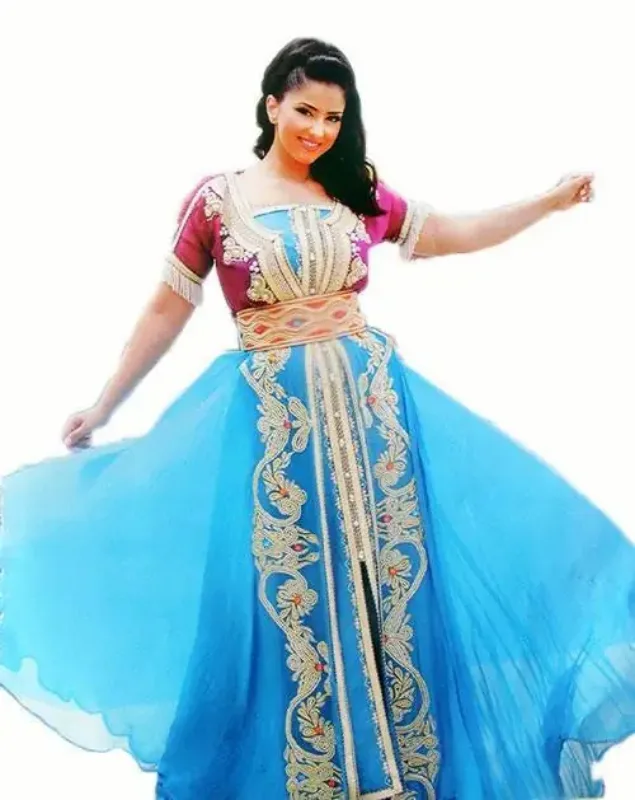 Picture of Radhe Designer Blue Cotton Kaftan Dress for Women - F10078
