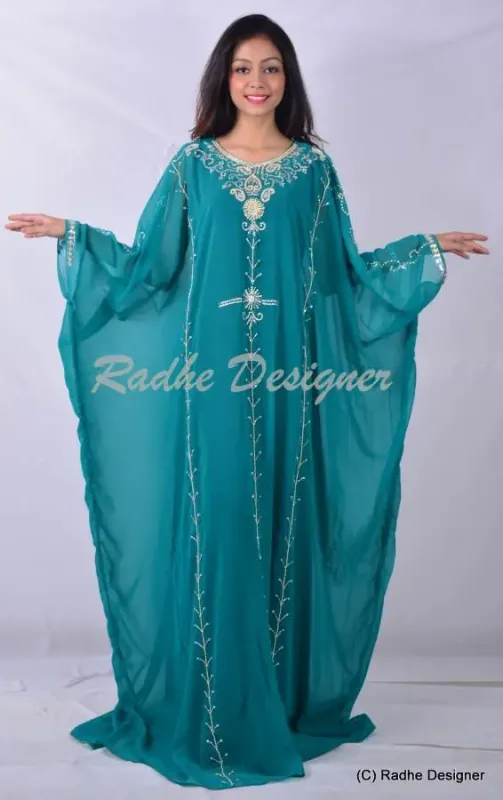 Picture of Radhe Designer Beige Georgette Kaftan Dress for Women - Y894