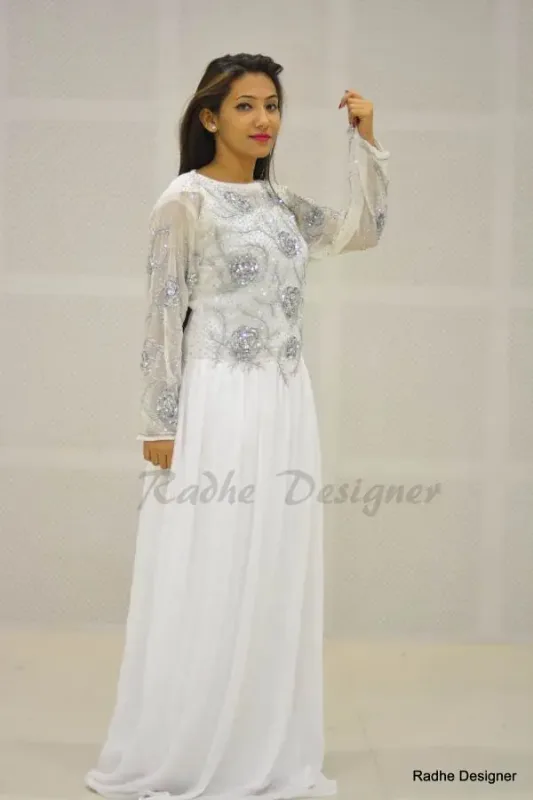 Picture of Radhe Designer Beige Cotton Kaftan Dress for Women - Y353