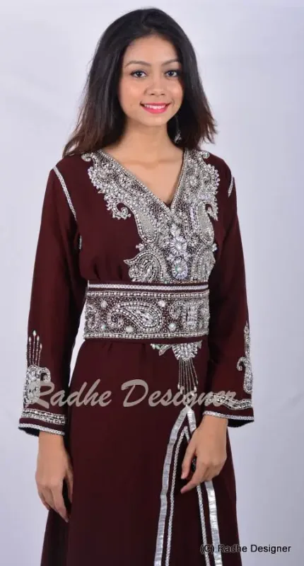 Picture of Radhe Designer Black Georgette Kaftan Dress for Women - Y753