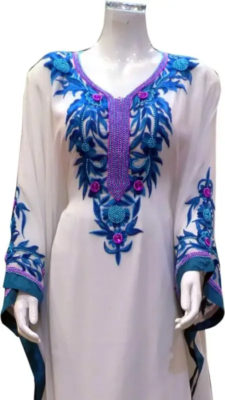Picture of Radhe Designer Yellow Georgette Kaftan Dress for Women - F2255