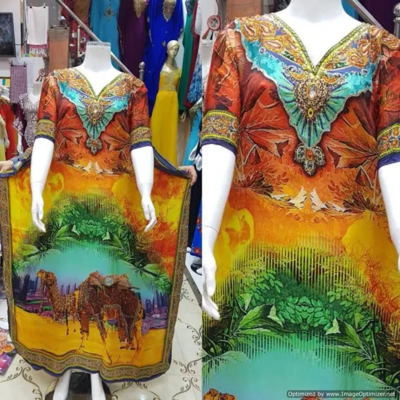 Picture of Radhe Designer Multicolor Georgette Kaftan Dress for Women - F2656