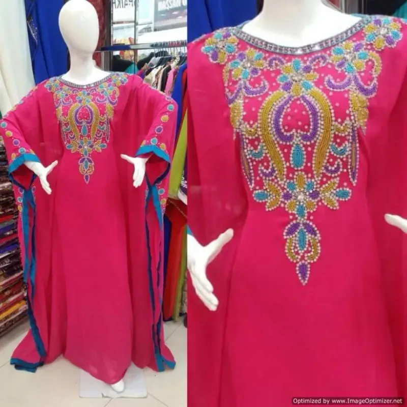 Picture of Radhe Designer White Georgette Kaftan Dress for Women - F2410