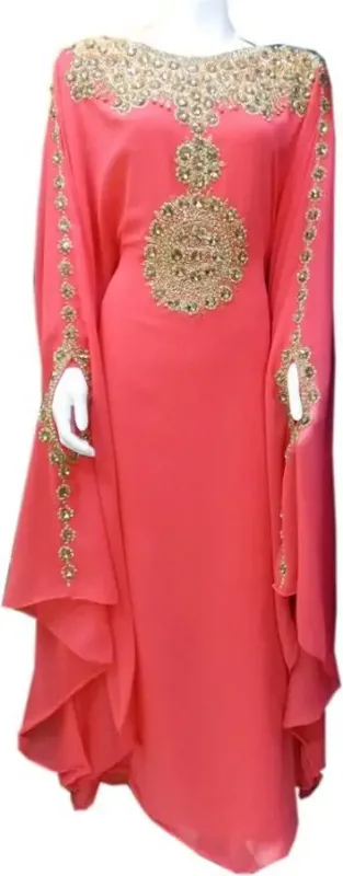 Picture of Radhe Designer Pink Cotton Kaftan Dress for Women - F9241