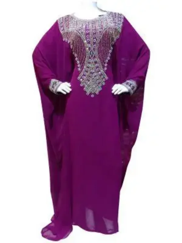 Picture of Radhe Designer Purple Georgette Kaftan Dress for Women - F9244