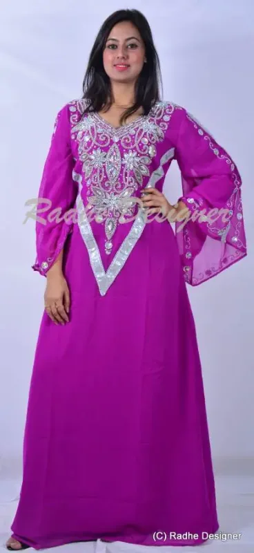 Picture of Radhe Designer Multicolor Georgette Kaftan Dress for Women - Y890