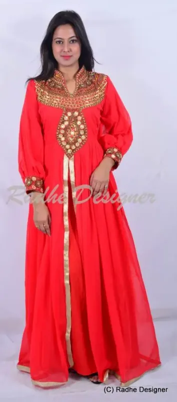 Picture of Radhe Designer Multicolor Georgette Kaftan Dress for Women - Y777