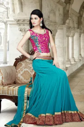 Picture of modest maxi gown listing bollywood lehenga with blouse 