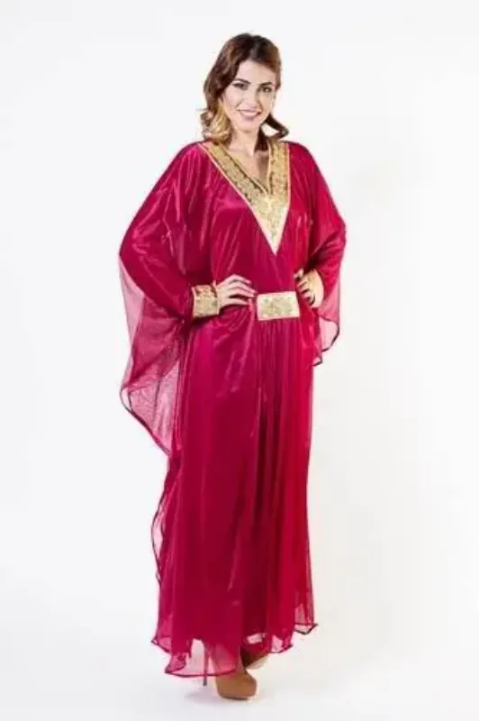 Picture of Black Georgette Kaftan Dress for Women - Sequined Minimal Elegant Style