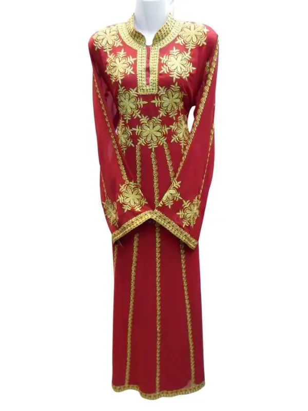 Picture of Multicolor Georgette Kaftan Dress for Women - Flared Designer Inspired Look