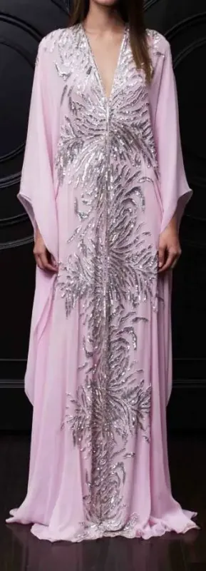 Picture of Radhe Designer White Georgette Kaftan Dress for Women - F5937