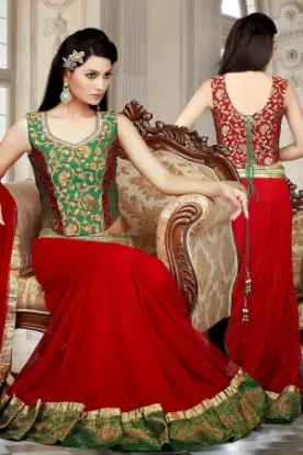 Picture of bridal designer party wear bollywood choli lehenga tra,