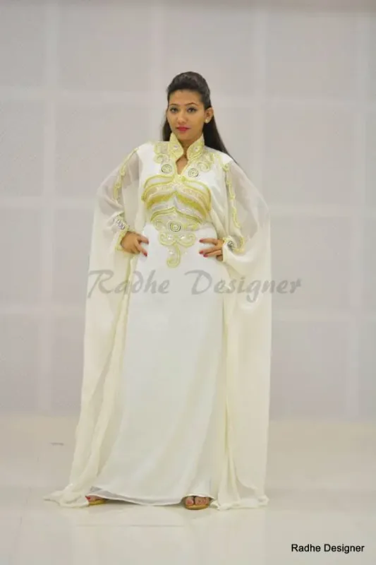 Picture of Radhe Designer Beige Georgette Kaftan Dress for Women - Y405