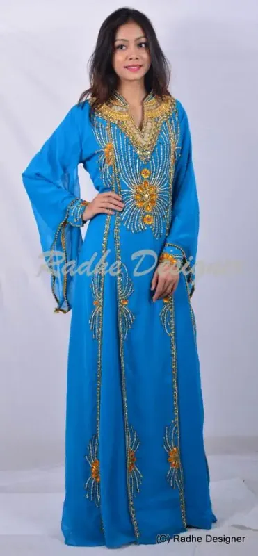 Picture of Radhe Designer Multicolor Georgette Kaftan Dress for Women - Y740