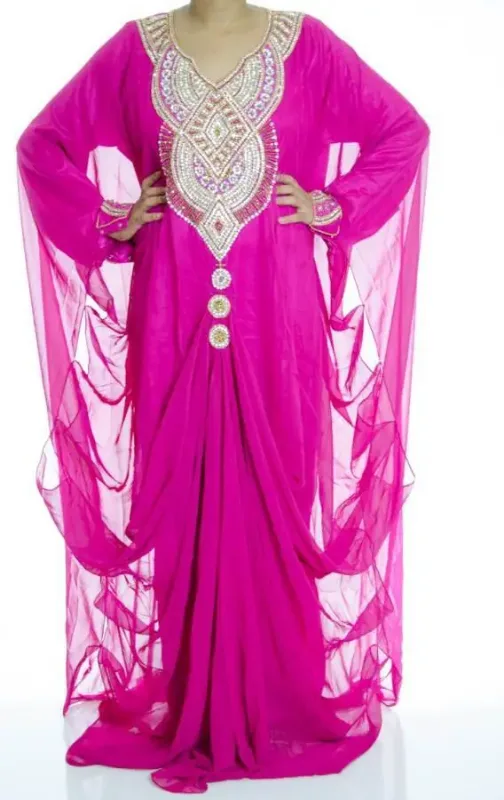 Picture of Radhe Designer Yellow Cotton Kaftan Dress for Women - F10590