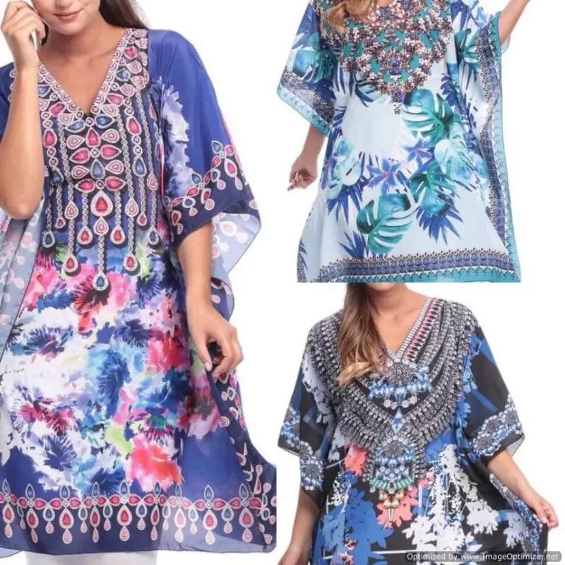 Picture of Radhe Designer Purple Georgette Kaftan Dress for Women - F2075