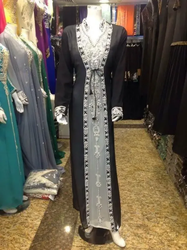Picture of Radhe Designer White Georgette Kaftan Dress for Women - F10054