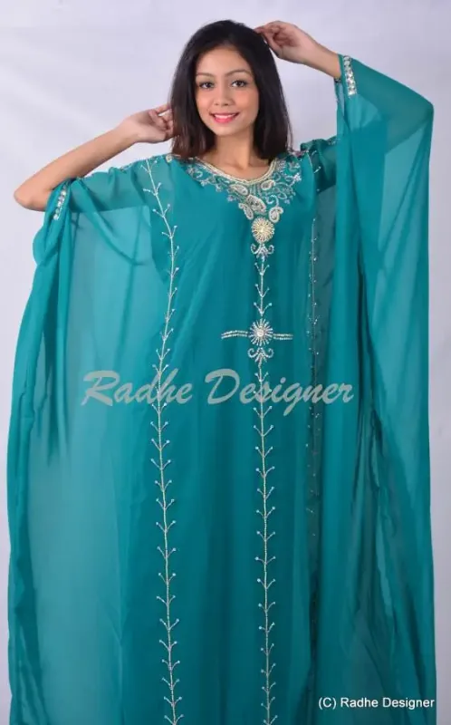 Picture of Radhe Designer Multicolor Georgette Kaftan Dress for Women - Y896