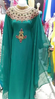 Picture of designer wear farasha with exclusive hand made embroid,