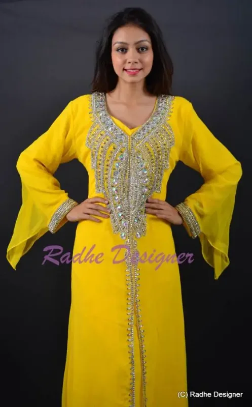 Picture of Radhe Designer Black Georgette Kaftan Dress for Women - Y16