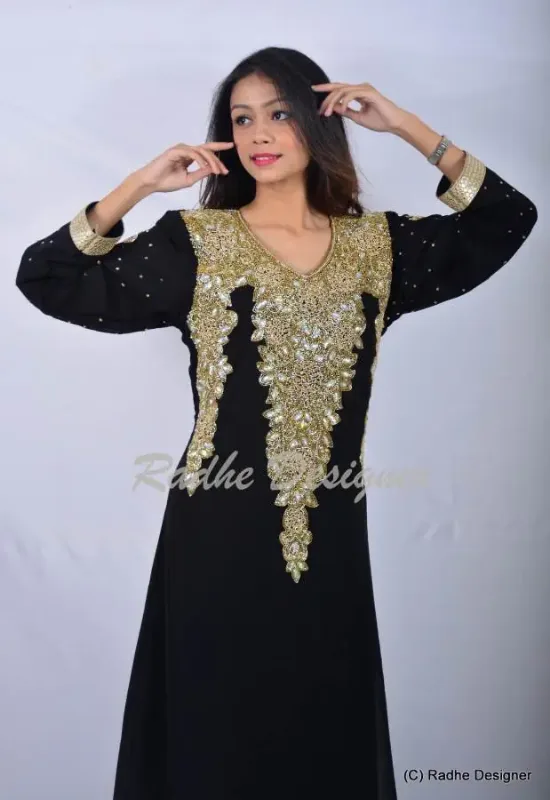 Picture of Radhe Designer Multicolor Georgette Kaftan Dress for Women - Y618