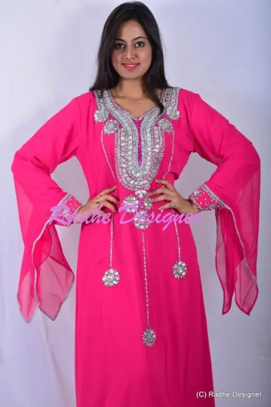 Picture of Radhe Designer Black Georgette Kaftan Dress for Women - Y224