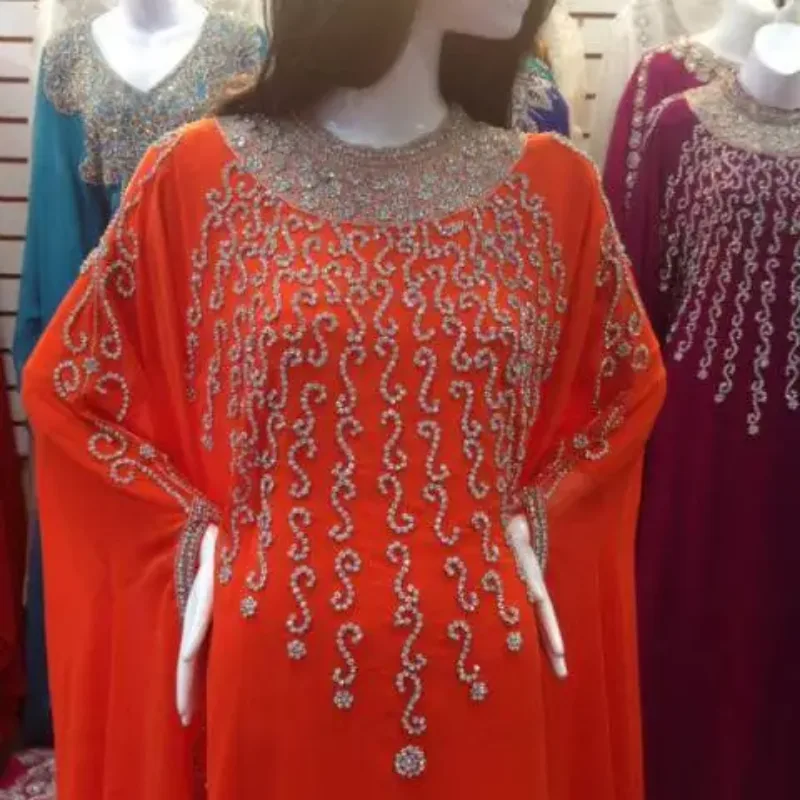 Picture of Radhe Designer White Georgette Kaftan Dress for Women - F10445