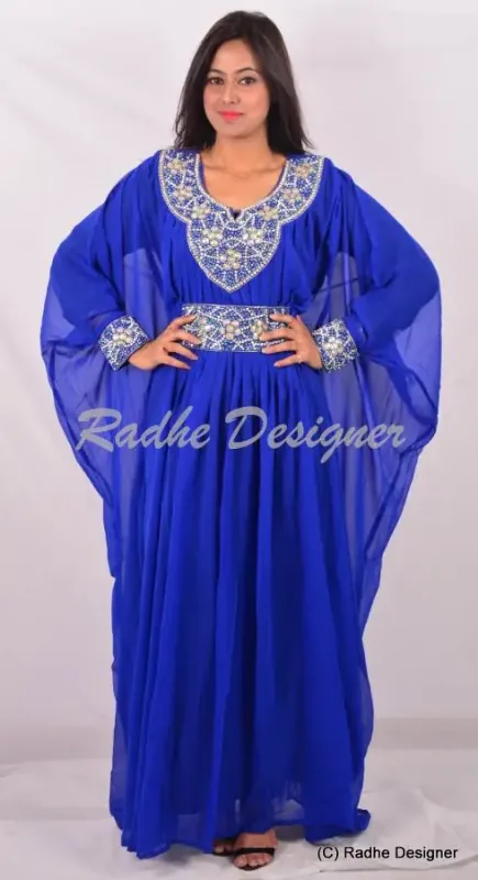 Picture of Radhe Designer Multicolor Georgette Kaftan Dress for Women - Y681