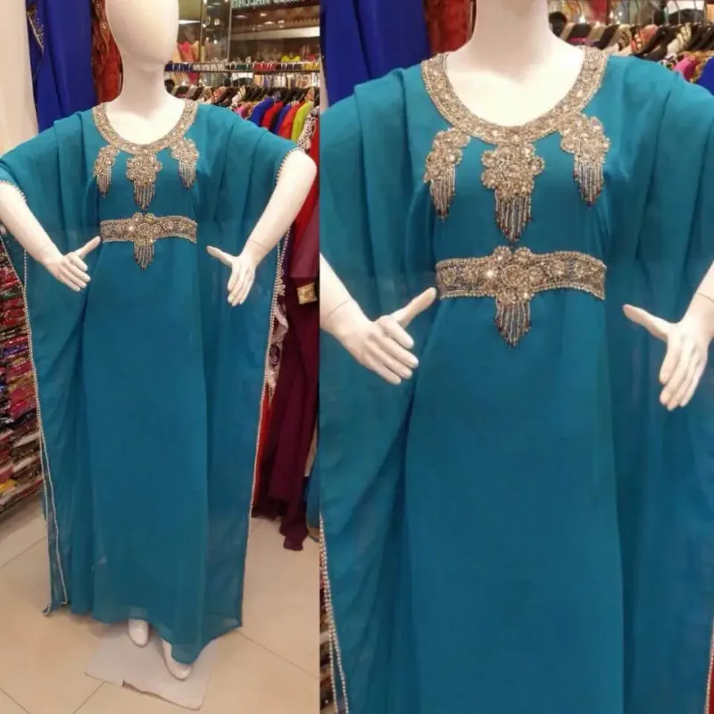 Picture of Radhe Designer White Georgette Kaftan Dress for Women - F2427