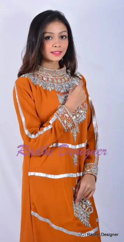 Picture of Radhe Designer Multicolor Georgette Kaftan Dress for Women - Y114