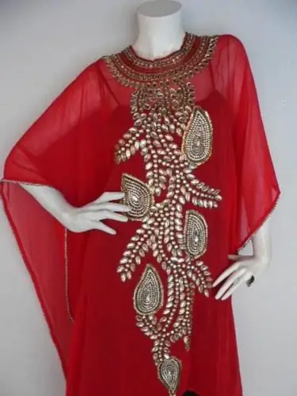 Picture of Radhe Designer Yellow Georgette Kaftan Dress for Women - F6850