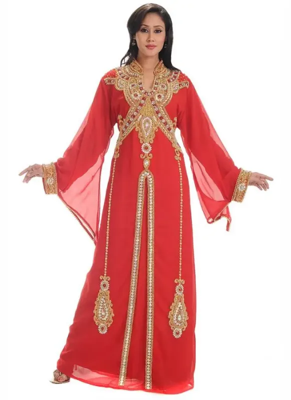 Picture of Radhe Designer Multicolor Georgette Kaftan Dress for Women - F6571