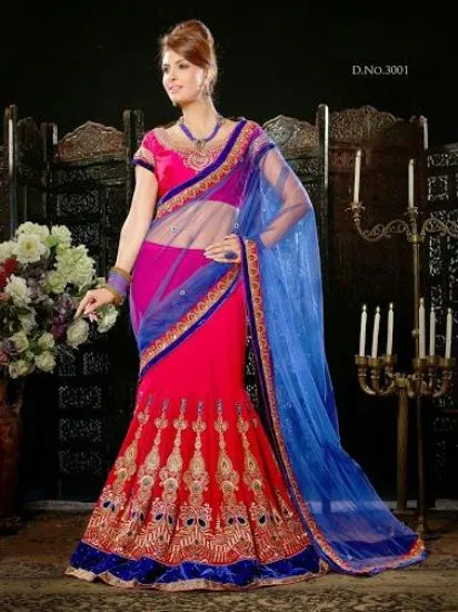 Picture of zeel clothing red velvet lehenga,ghagra choli latest de