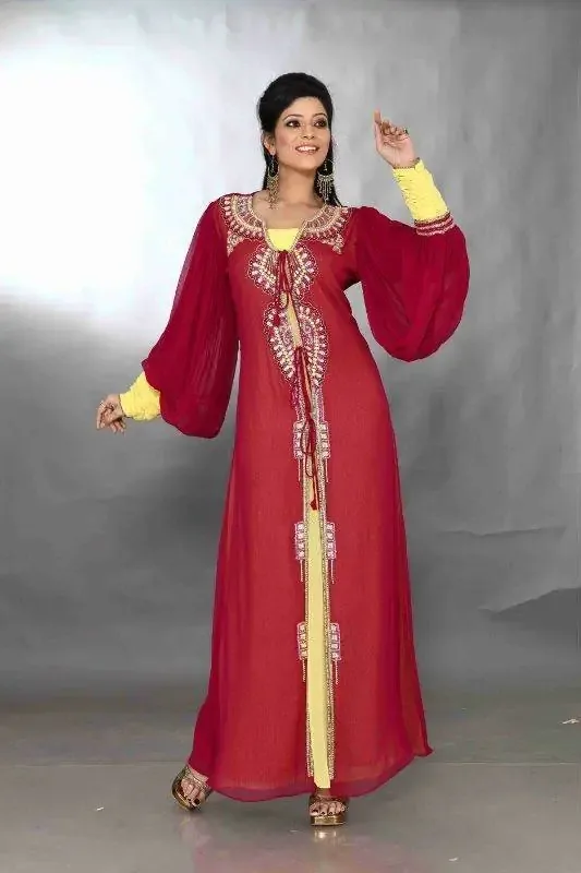 Picture of Radhe Designer Black Georgette Kaftan Dress for Women - F6600