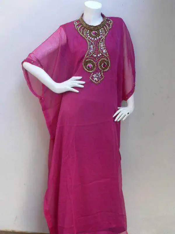 Picture of Radhe Designer Yellow Georgette Kaftan Dress for Women - F6612
