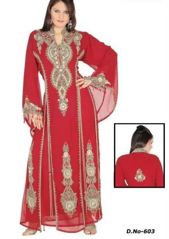 Picture of Radhe Designer White Georgette Kaftan Dress for Women - F6620