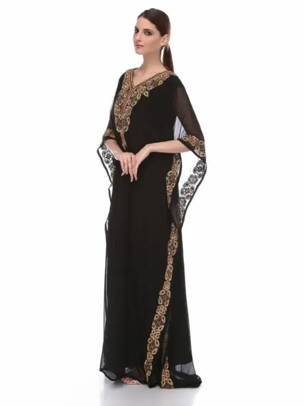 Picture of Radhe Designer White Georgette Kaftan Dress for Women - F6569