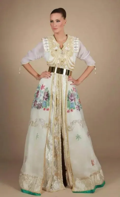 Picture of Radhe Designer White Cotton Kaftan Dress for Women - F6648