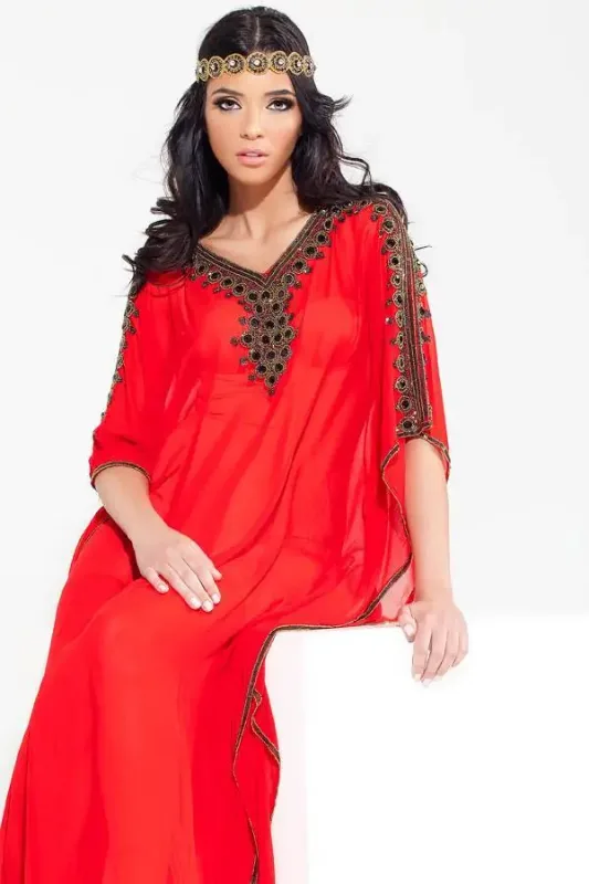 Picture of Radhe Designer Multicolor Georgette Kaftan Dress for Women - F6669