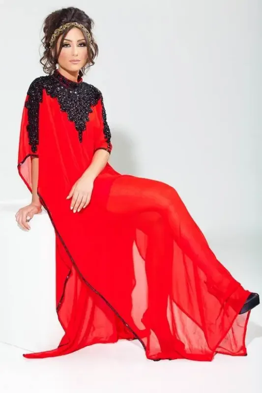 Picture of Radhe Designer Black Georgette Kaftan Dress for Women - F6668