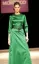 Picture of Multicolor Georgette Modest Dress for Women - Foil Print Elegant Occasion Style
