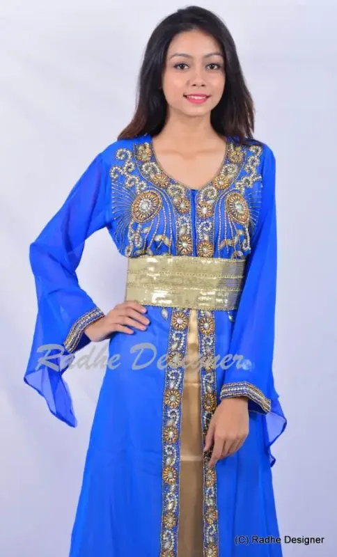 Picture of Radhe Designer Multicolor Georgette Kaftan Dress for Women - Y774