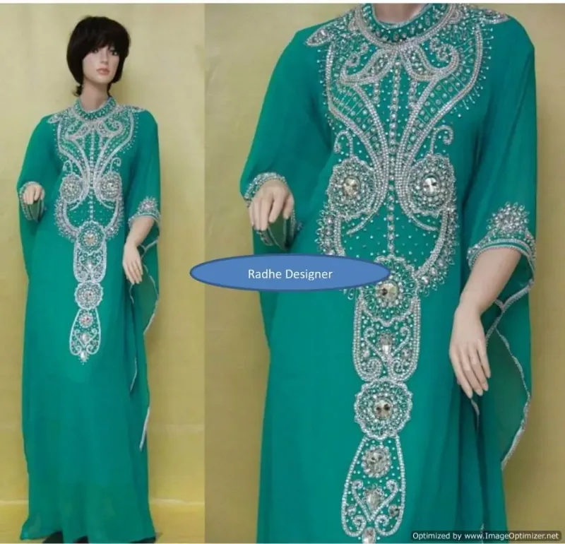 Picture of Radhe Designer Yellow Georgette Kaftan Dress for Women - F6731