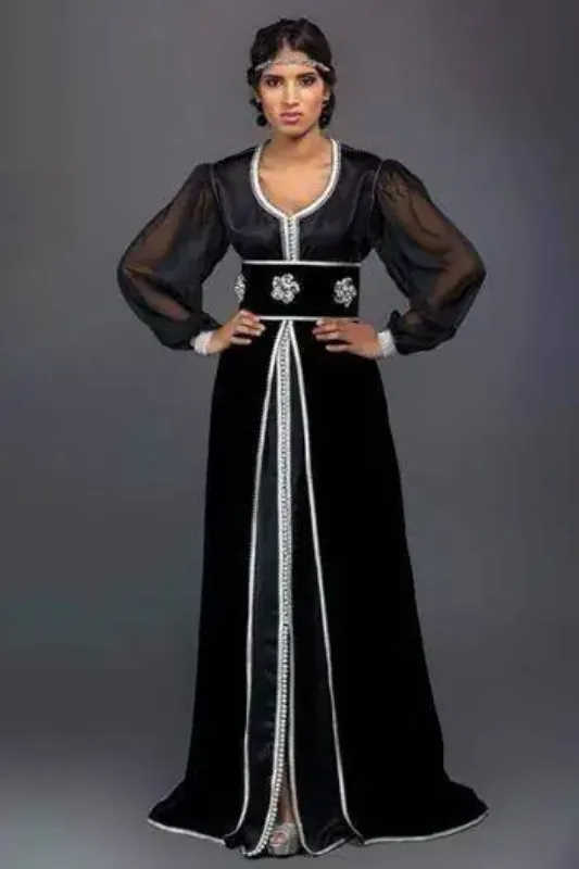 Picture of Radhe Designer Black Georgette Kaftan Dress for Women - F6736