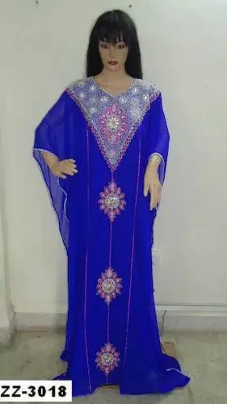 Picture of Radhe Designer White Georgette Kaftan Dress for Women - F6614