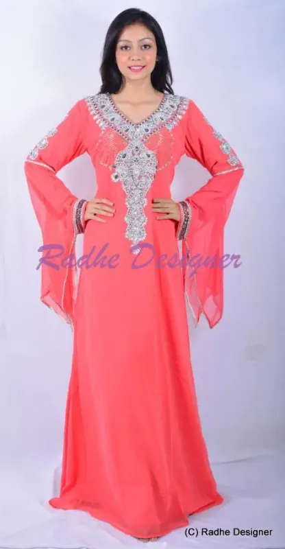 Picture of Radhe Designer Multicolor Georgette Kaftan Dress for Women - Y137