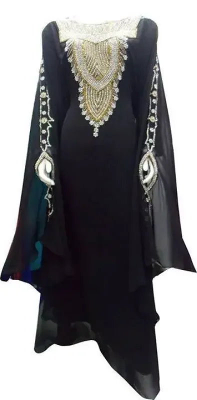 Picture of Radhe Designer White Georgette Kaftan Dress for Women - F10224