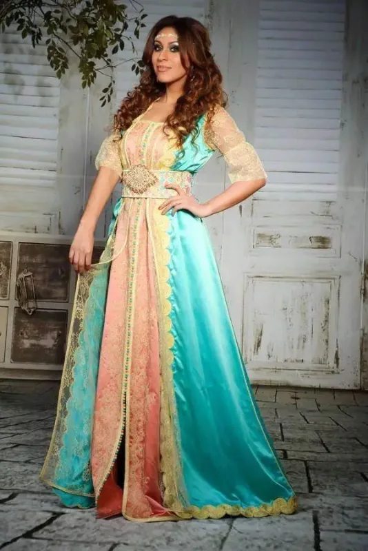 Picture of Radhe Designer Multicolor Georgette Kaftan Dress for Women - F10380