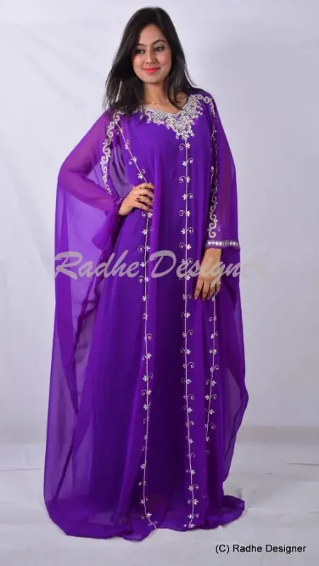 Picture of Radhe Designer Multicolor Georgette Kaftan Dress for Women - Y932